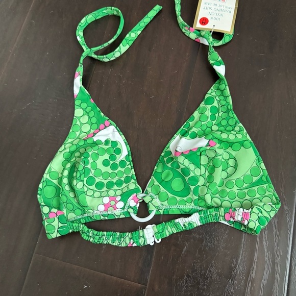 Y2K Green Retro Bubble Print Bikini Top – NWT M festival grunge - Picture 4 of 4